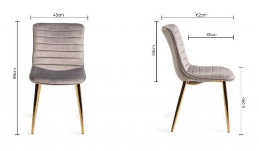 Rothko - Velvet Fabric Chairs With Matt Gold Plated Legs (Pair)