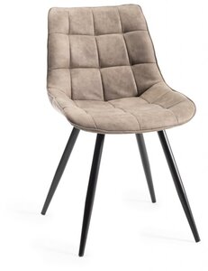 H1035-09-FTN Seurat - Tan Faux Suede Fabric Chairs With Sand Black Powder Coated Legs (Pair)