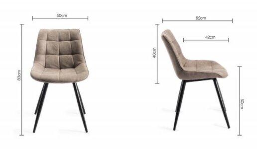 Seurat - Tan Faux Suede Fabric Chairs With Sand Black Powder Coated Legs (Pair)