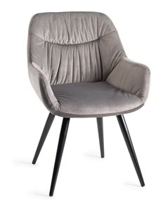 H1040-09-VGY Dali - Velvet Fabric Chairs With Sand Black Powder Coated Legs