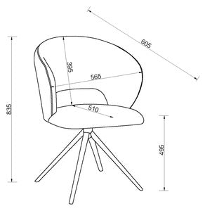 Stella Scoop Back Swivel Chair In Green Fabric With Black Sand Powder Coated Legs (Pair)