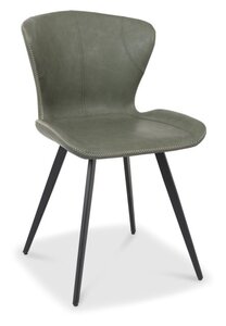 H2030-09-OLV Garcia Scoop Back Chair In Olive Vintage Faux Leather With Black Sand Powder Coated Legs