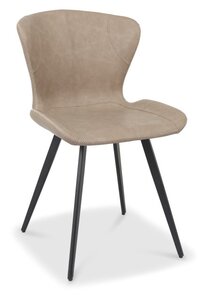 H2030-09-STV Garcia Scoop Back Chair In S Vintage Faux Leather With Black Sand Powder Coated Legs
