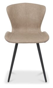 Garcia Scoop Back Chair In S Vintage Faux Leather With Black Sand Powder Coated Legs (Pair)