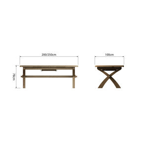 2.0M Cross Leg Dining Table