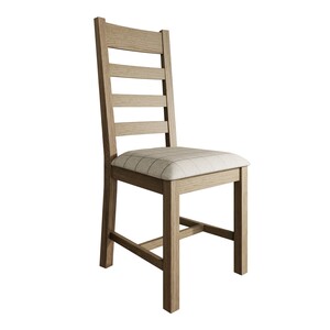 HO-CHF-N Slatted Chair Fabric Seat In Check Natural