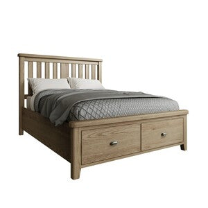 HO-50WHBDFB 5'0 Bed With Wooden Headboard And Drawer Footboard Set