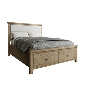 HO-50FHBDFB 5'0 Bed With Fabric Headboard And Drawer Footboard Set
