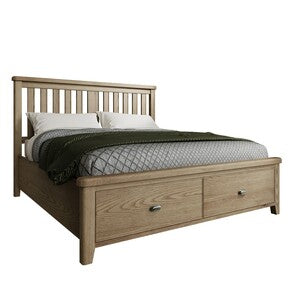 HO-60WHBDFB 6'0 Bed With Wooden Headboard And Drawer Footboard Set