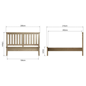 6'0 Bed With Wooden Headboard And Low Footboard Set