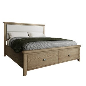 HO-60FHBDFB 6'0 Bed With Fabric Headboard And Drawer Footboard Set