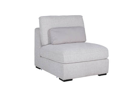 Hum-509-LTGY Armless Armless Sectional - Light Grey