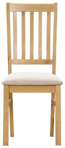 Slatted Chair with Fabric Seat Pad