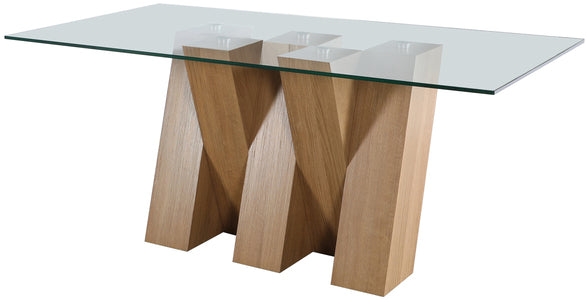 NEV147C Large Fixed Dining Table - With Clear Glass