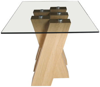 Large Fixed Dining Table - With Clear Glass