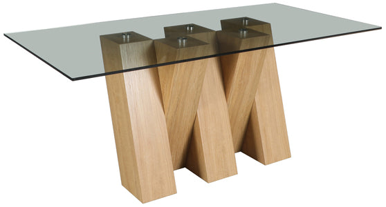 NEV147S Large Fixed Dining Table - With Smoked Glass
