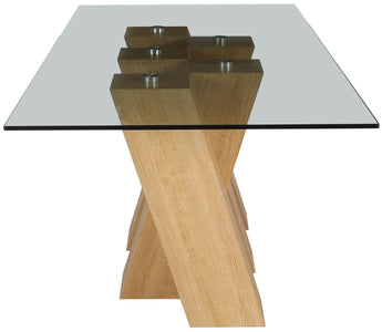 Large Fixed Dining Table - With Smoked Glass