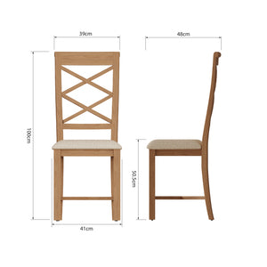 Double Cross Back Chair with Fabric Seat