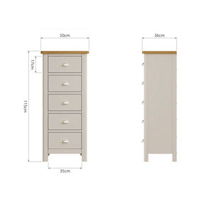 5 Drawer Narrow Chest