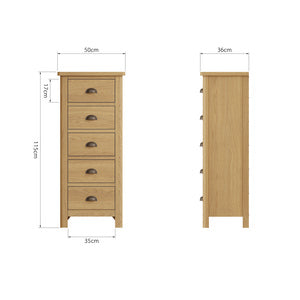 5 Drawer Narrow Chest