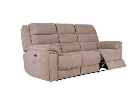 3 Seater Electric Recliner - Biscuit