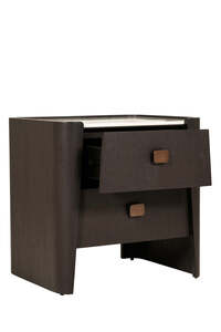Bedside Table 2 Drawer -Ebony