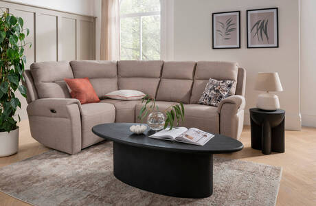 Rus-359-MH Corner Group Electric Recliner (4pcs) - Mushroom Fabric