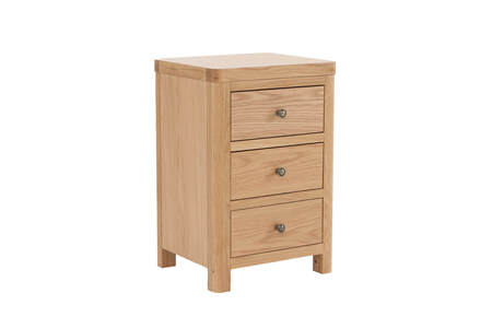 Bedside Table 3 Drawer - Oak
