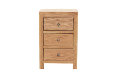 Rnt-410-OK Bedside Table 3 Drawer - Oak