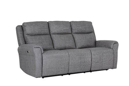 3 Seater Electric Recliner - Charcoal Fabric
