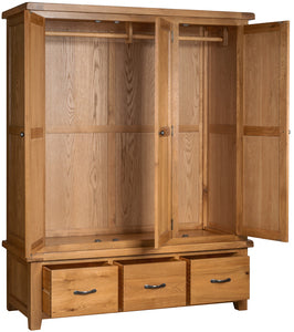 Triple Wardrobe With 3 Drawers