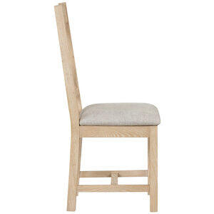 WIL150 Wooden Cross Back Chair Grey Seat Pad