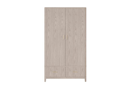 Zra-422-CR Wardrobe 2 Doors 2 Drawers - Parisian Cream