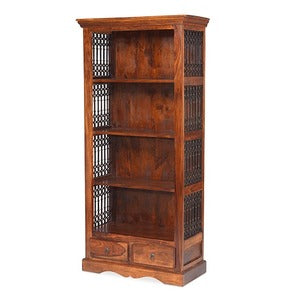SH-053 - Jali Bookcase 2 Drawer - W85 H186 D40