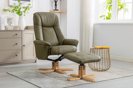 Swivel Recliner - Leather/Match