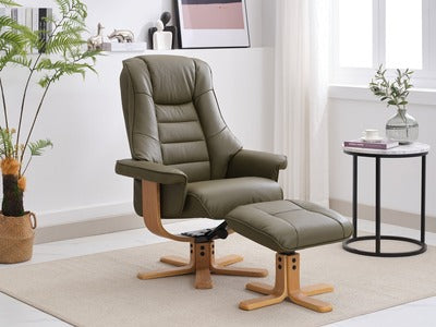 Swivel Recliner - Leather/Match