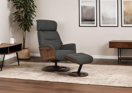 Swivel Recliner - Full Leather