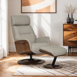 Swivel Recliner - Full Leather
