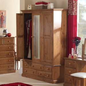 Triple Wardrobe With Drawer