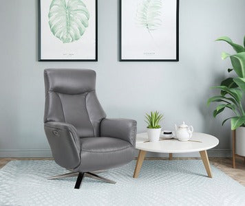 Swivel Recliner - Leather/Match